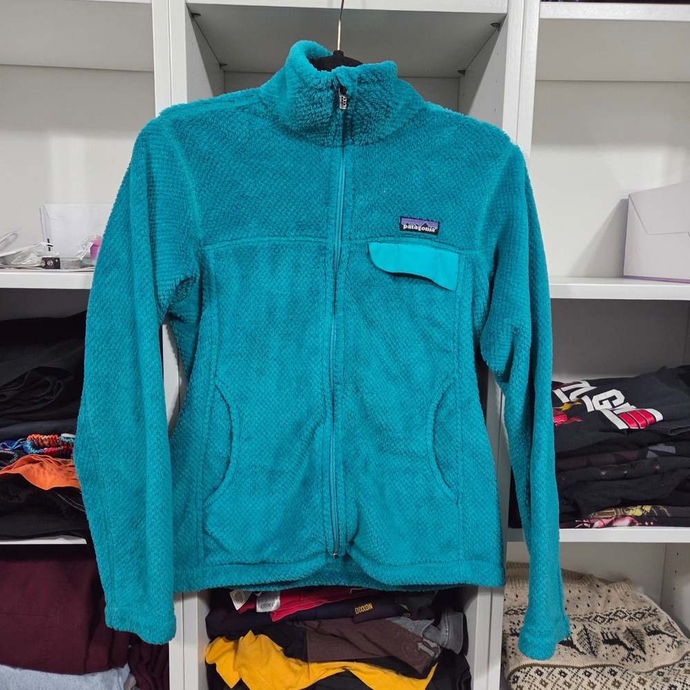 Patagonia Re-Tool Full Zip Fleece Jacket Teal Blue Polartec 25475 Women Small